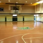 A long shot of the basket ball court