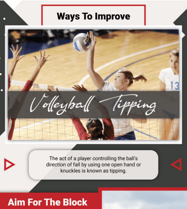 A volleyball player is hitting the ball.
