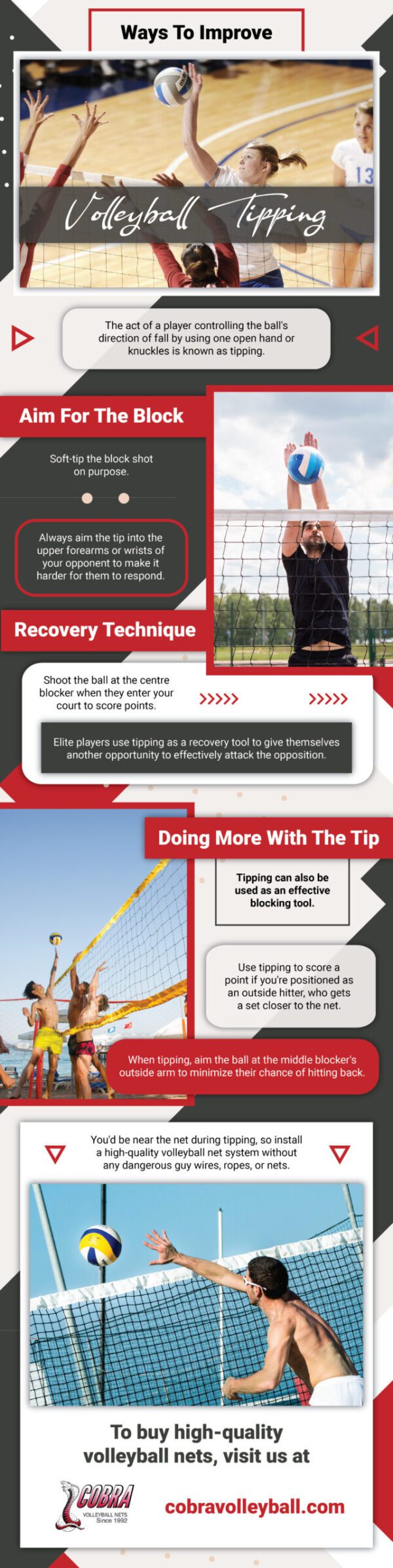 Info graphic Ways To Improve Volleyball Tipping Volleyball Net Systems