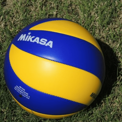 A volleyball on the grass