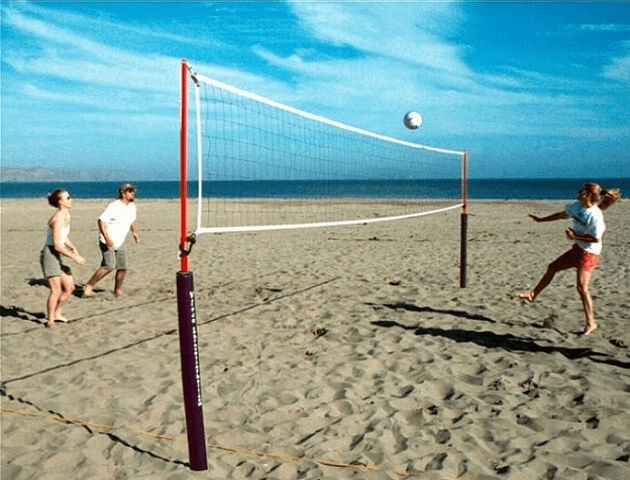 a beach volleyball match